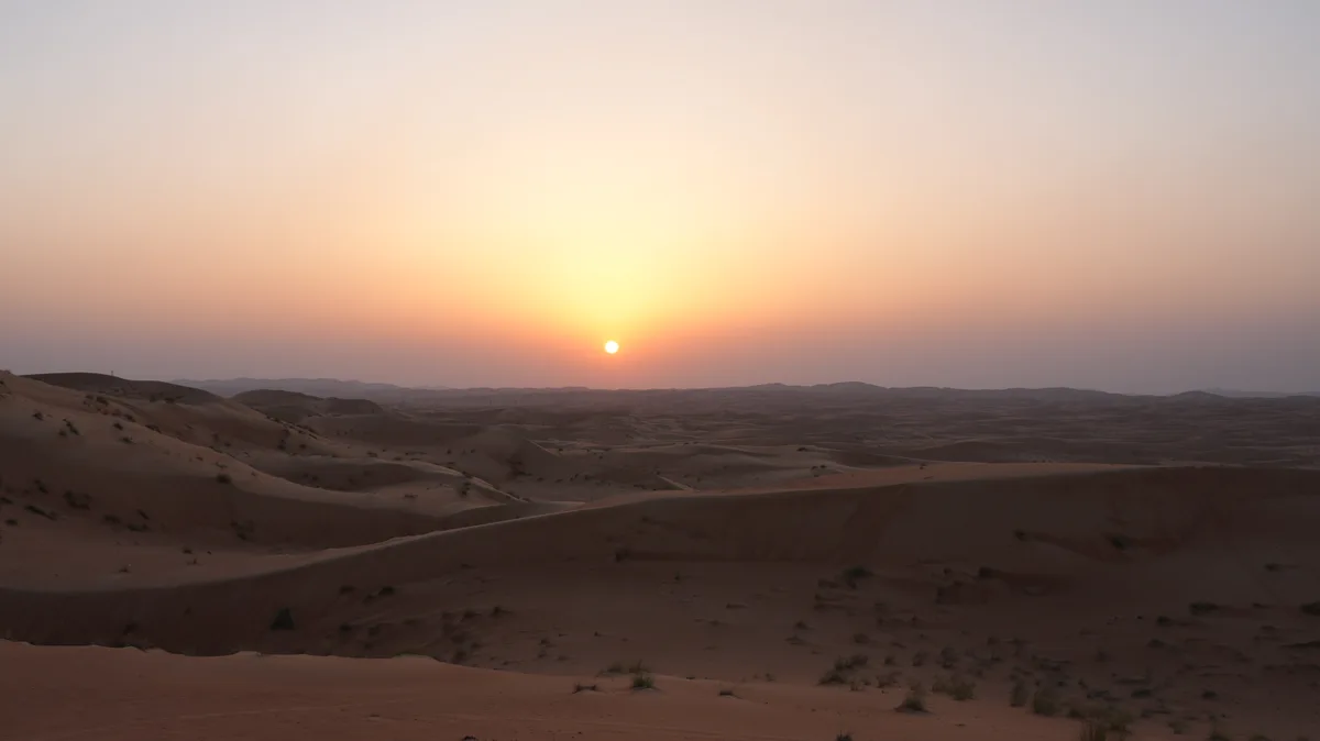 Sunset over the dunes on a Ventrax Offroad trip